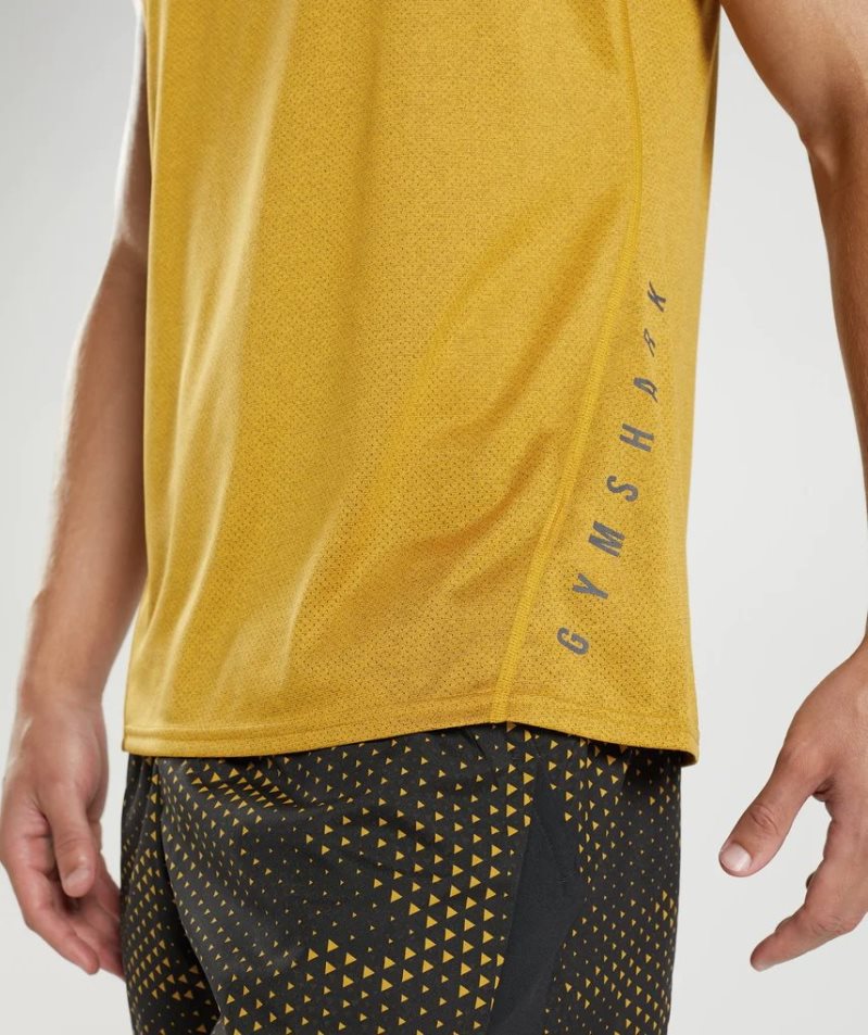 Men's Gymshark Sport Tanks Yellow | CA A65N7D